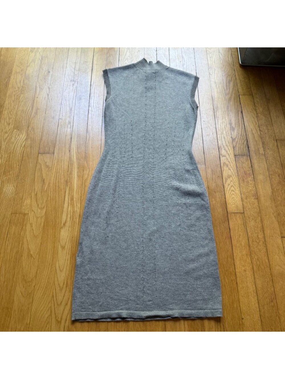 Brooks Brothers Size S Gray Wool Blend Sleeveless Mock Neck Sweater Dress - Picture 6 of 16